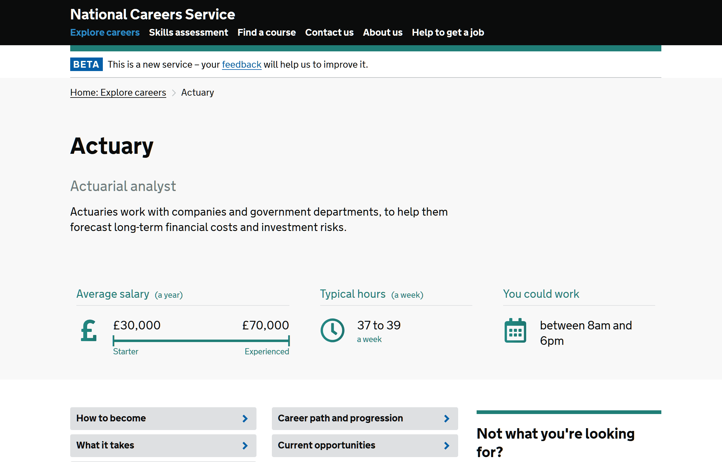 Designing career profiles